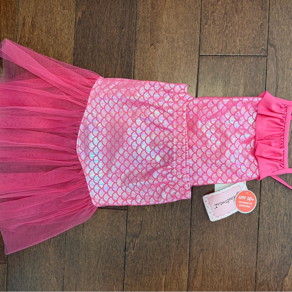Floatimini Girls Pink Mermaid Swimsuit and skirt Set - Picture 8 of 8